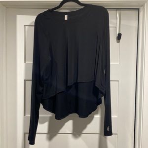 Fp movement crop with long back, workout or casual top size large, like new